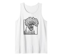 Polish Chicken Line Art - Funny Farm Animal Design Tank Top