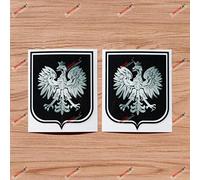Polish Coat of Arms Eagle Poland Polska Shield Vinyl Decal Sticker Black - 2 Pack Glossy, 10.2cm - for Car Boat Laptop Cup 02141