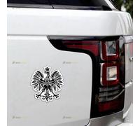 Polish Coat of Arms Eagle Polska Poland Herb Polski Car Magnet Black Magnetic Sticker Decal - 2 Pack Glossy 10.2cm - for Truck Door Fridge Reusable Waterproof