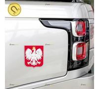 Polish Coat of Arms Polska Poland Eagle Car Magnet Sticker Magnetic Decal - 2 Pack Reflective 10.2cm 12.7cm - for Truck Door Fridge Reusable Waterproof