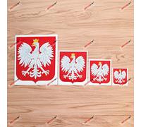 Polish Coat of Arms Polska Poland Eagle Vinyl Decal Sticker - 4 Pack Reflective, 5.1cm, 7.6cm, 10.2cm, 15.2cm - for Car Boat Laptop Cup Phone