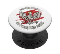 Polish Eagle Crowned Bold Pride Quote Red Brush Patriot Art PopSockets Adhesive PopGrip