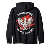 Polish Eagle Crowned Bold Pride Quote Red Brush Patriot Art Zip Hoodie