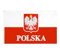 Polish Eagle Flag Vivid Color and Uv Fade Resistant Poland National Flag Polyester Outdoor Banner with Brass Grommets