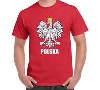 Polish Eagle Polska Flag Men's T-Shirt (XL, Red)