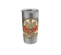 Polish Eagle Quote Proud Heritage Red White Emblem Stainless Steel Insulated Tumbler