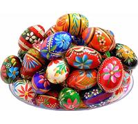 Polish Easter Handpainted Wooden Eggs (Pisanki), Set of 6