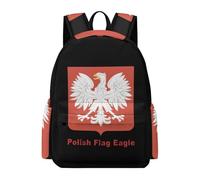Polish Flag Casual Travel Backpack for Men Women 16.5 Inch Oxford Cloth Lightweight Basic Daypack