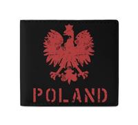 Polish Flag E-agles Bifold Wallet with ID Window Leather Slim Wallet RFID Blocking Compact Purse for Men Women