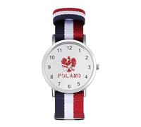 Polish Flag E-agles Funny Wrist Watches for Men Women Casual Braided Strap Easy Reader for Work Workout