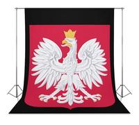 Polish Flag Ea-gle Photo Studio Backgrounds Black Photography Backdrop for Portrait Video Shooting Live 56"x79"