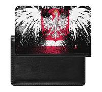 Polish Flag Eagle Passport Wallet Holder Cover Credit Card Protector Travel Document Organizer with Card Slot