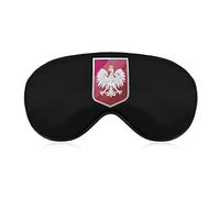 Polish Flag Eagle3 Sleep Mask Night Cover Eye for Women Men BlockLight for Airplane Travel Nap Adjustable Strap