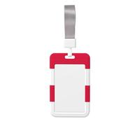 Polish Flag Id Badge Holder with Detachable Neck Strap, Waterproof Vertical Name Card Holders, for Nurse Students Teachers Staff