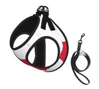 Polish Flag Map Print Small Dog Harness And Leash Set, Adjustable Soft Vest With 360° Reflective Straps For Cats Puppy