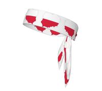 Polish Flag Map Print Sport Head Ties Headbands Bandanas Workout Hair Band Athletic Sweatbands for Running Tennis