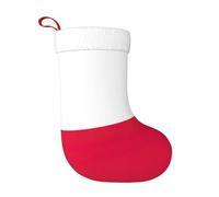 Polish Flag Plush Christmas Stocking, Large Festive Hanging Ornament For Tree, 45cm Polyester Style Holiday Decor