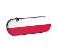Polish flag Print Pencil Case Portable Stationery Bag for Office Use