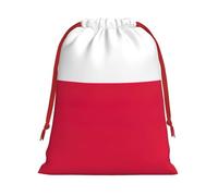 Polish flag Print Personalized Drawstring gifts Bag Fashion Soft Velvet Present bag for Women Christmas 1 pack M