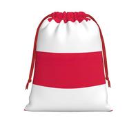 Polish Flag Print Plush Gift Bags With Drawstring, Reusable Gift Wrap For Christmas, Wedding, Party -Size M