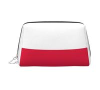 Polish Flag Print Portable Makeup Bag for Women,Travel Wash Bag, Can Hold Makeup Brushes and Toiletries