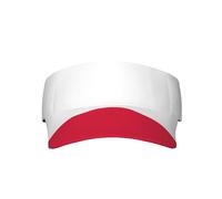 Polish Flag Print Sun Visor Cap, Trendy Empty Top Hat for Streetwear, Photoshoots, Casual Outfits Black