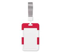 Polish Flag Printed Card Badge Holder with Neck Strap, Vertical Cards Holder Anti-Scratch and Easy-Scan, for Office, School