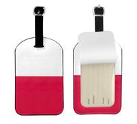 Polish Flag Printed Leather Luggage Tag, Durable Baggage Identifier, Soft PU ID Label, for Business Travel