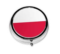 Polish Flag This Small, Printed, Round Pill Box is a Portable Pill and Vitamin Organizer Perfect for Pockets, Purses, and Travel.