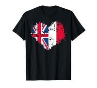 Polish Flag & Union Jack Flag Heart & Polska Ideas For Kids T-Shirt