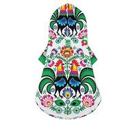 Polish Floral Folk Art Dog Hoodie Luxury Dog Clothes Winter Dog Jacket Pet Clothes Hoodie French Bulldog Teddy Pug Puppy Clothes 2XL