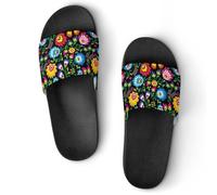 Polish Floral Folk Art Poland Flowers Women's House Slippers for Men Shower Slides Bathroom Shoes Sandals 36 (230mm)