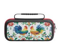 Polish Floral Folk Rooster Carry Case for Switch Hard Shell Protective Cover Pouch Travel Carrying with Handle