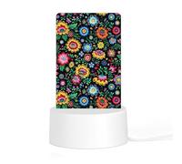 Polish Folk Art Floral Pattern Acrylic Night Light Personalised Nightlight Bedside Lamp for Friends Ladies