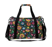 Polish Folk Art Floral Pattern Travel Duffle Bag Print Luggage Overnight Weekend Bags Shoulder Handbag for Women Men