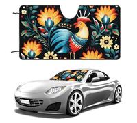 Polish Folk Art Pattern Car Windshield Sun Shade Keep Car Interior Cool 55"x30" Folding Front Window Sun Shade, Heat Shield for SUV, Truck, Blocks UV