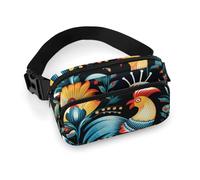 Polish Folk Art Pattern Fanny Pack for Women, Personalized Waist Bag with Multi-Pockets for Men, Belt Bag for Travel, Crossbody Bags with Zipper, Adjustable Bum Bags for Running