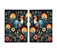 Polish Folk Art Pattern Passport Holder for Women Men PU Leather Passport Travel Wallet with Multiple Pockets