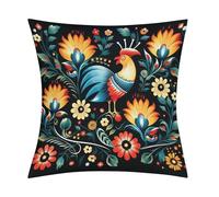 Polish Folk Art Pattern Pillow Covers with Zipper for Sofa, Soft Plush Pillowcase for Living Room, Cozy Fluffy Cushion Covers for Bedroom, Breathable Throw Pillow Cover for Hotel, 18 in