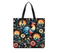 Polish Folk Art Pattern PU Leather Tote Bag for Women Work Large Capacity Shoulder Bag Top Handle Purses And Handbags