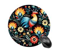 Polish Folk Art Pattern Round Mouse Pad Smooth Glide Gaming Mousepad Extra Density Portable Comfortable Mouse Mat for Desk, Home, Office 7.8x7.8 Inches