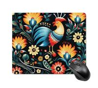 Polish Folk Art Pattern Square Mouse Pad Portable Computer Mousepad with Non-Slip Rubber Base 18 * 22cm Ultra-Thin Gaming Mouse Mat for Computer Laptop Office Desk Accessories