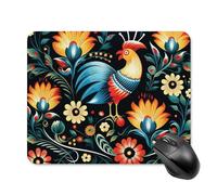 Polish Folk Art Pattern Square Mouse Pad Portable Computer Mousepad with Non-Slip Rubber Base 20 * 25cm Ultra-Thin Gaming Mouse Mat for Computer Laptop Office Desk Accessories