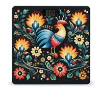 Polish Folk Art Pattern Weight Scale Large Bathroom Scales Digital Weight with Bright LED Display Non Slip Automatic Weighing Scale Fashion Weighing Machine for Body