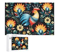 Polish Folk Art Pattern Wooden Puzzles for Adults 1000 PCS Unique Shape Puzzles Wall Art Home Decor for Puzzle Lovers, Family, Friend Creative Gift Toys