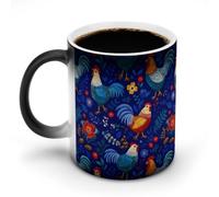 Polish Folk Roosters Discoloration Mug Color Changing Magic Travel Cup Ceramic Heat Sensitive Coffee Mugs