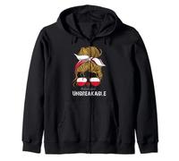 Polish Girl Unbreakable Messy Bun Sunglasses Poland Polska Zip Hoodie