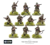 Bolt Action Polish Infantry Squad In Greatcoats - 28mm Scale Metal Miniatures by Warlord Games - Highly Detailed World War 2 Miniatures for Table-top Wargaming
