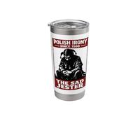 Polish Irony Since 1500 - The Sad Jester Historical Design Stainless Steel Insulated Tumbler