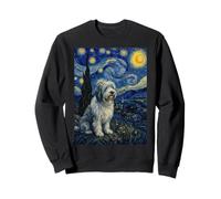 Polish Lowland Sheepdog Dog Van Gogh Starry Night Sweatshirt